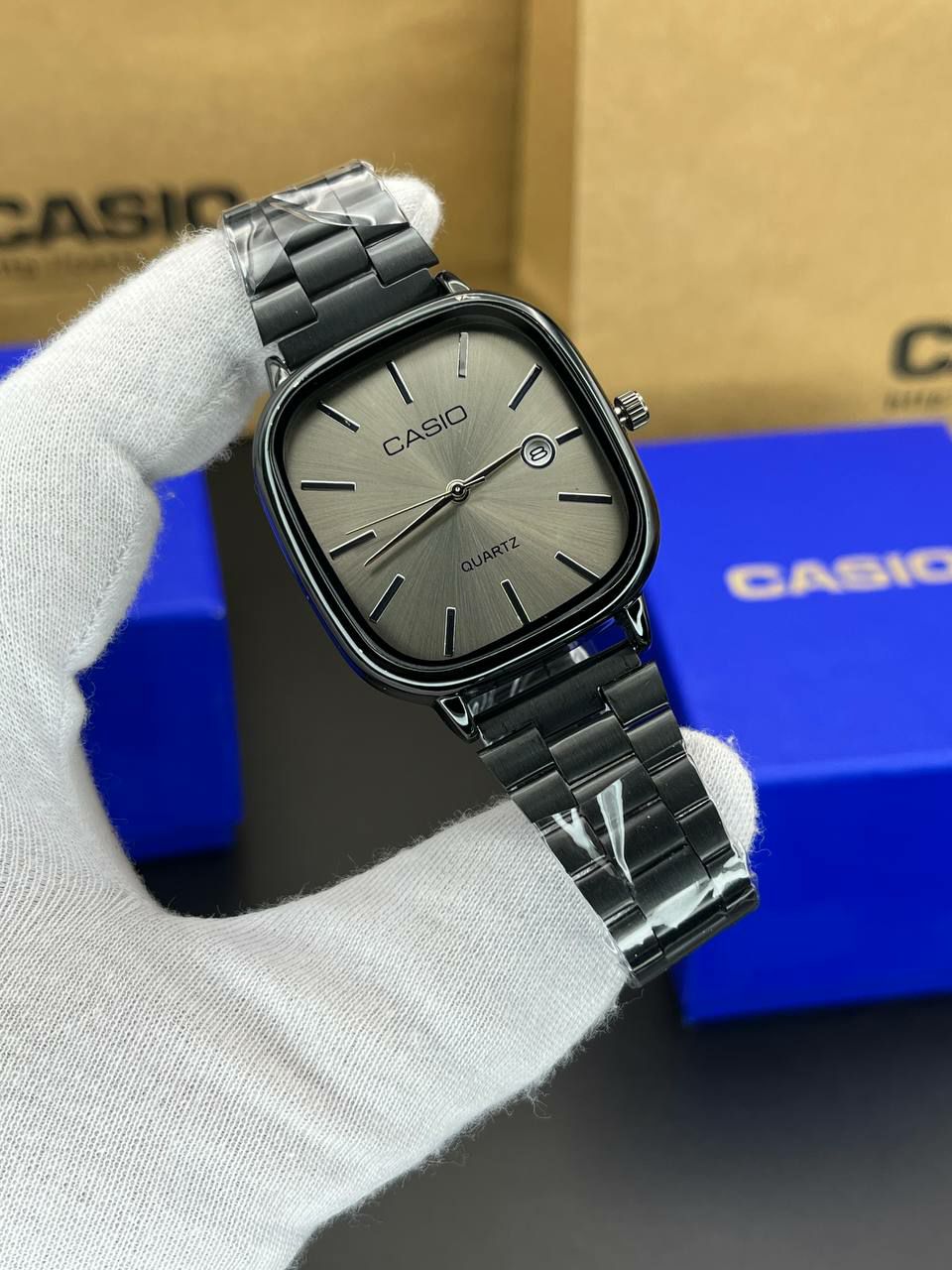 ساعت مردانه کاسیو اولدمانی بند استیل مشکی درجه ۱ بازار -رنگ‌ ثابت