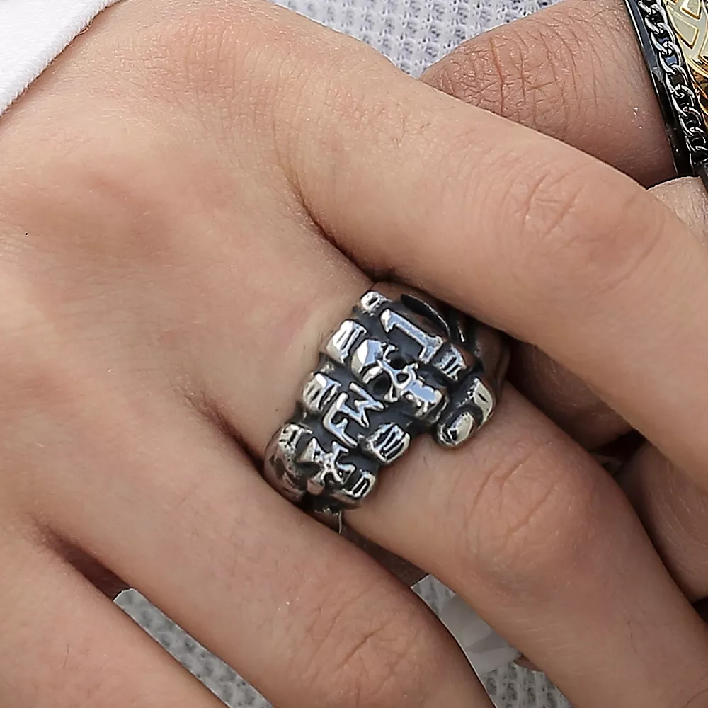 انگشتر استیل مردانه طرح باشگاه موتورسواری