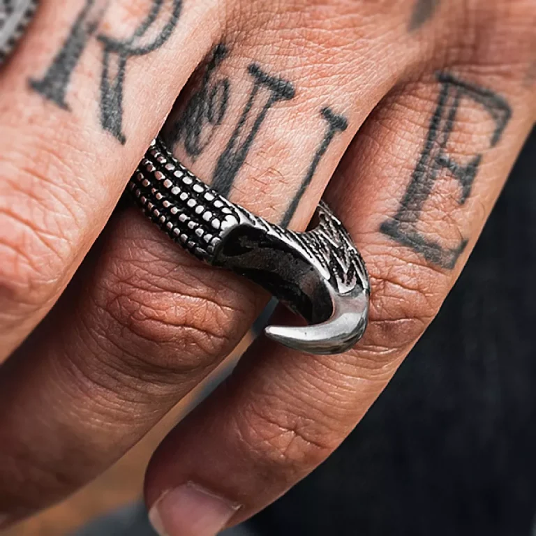 انگشتر استیل مردانه طرح ناخن اژدها