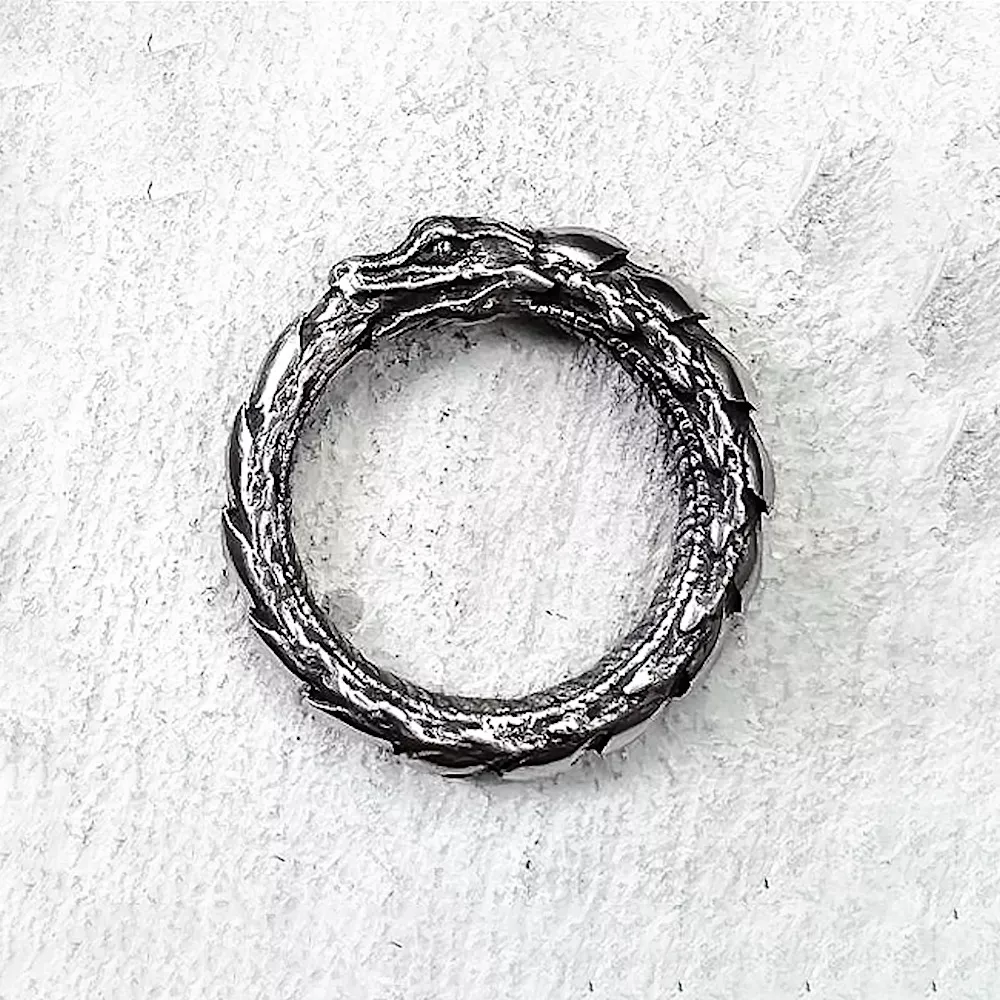 انگشتر استیل مردانه طرح اوروبروس