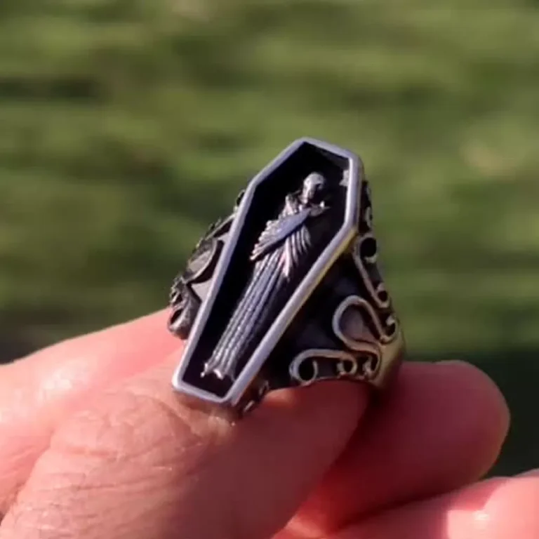 انگشتر استیل مردانه طرح تابوت