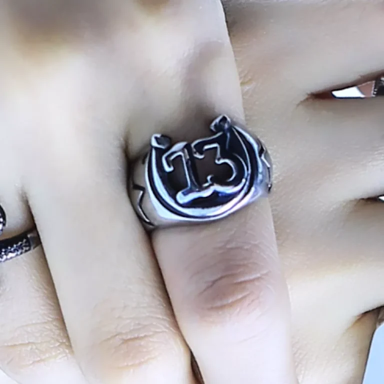 لنگشتر مردانه استیل طرح سیزده ۱۳